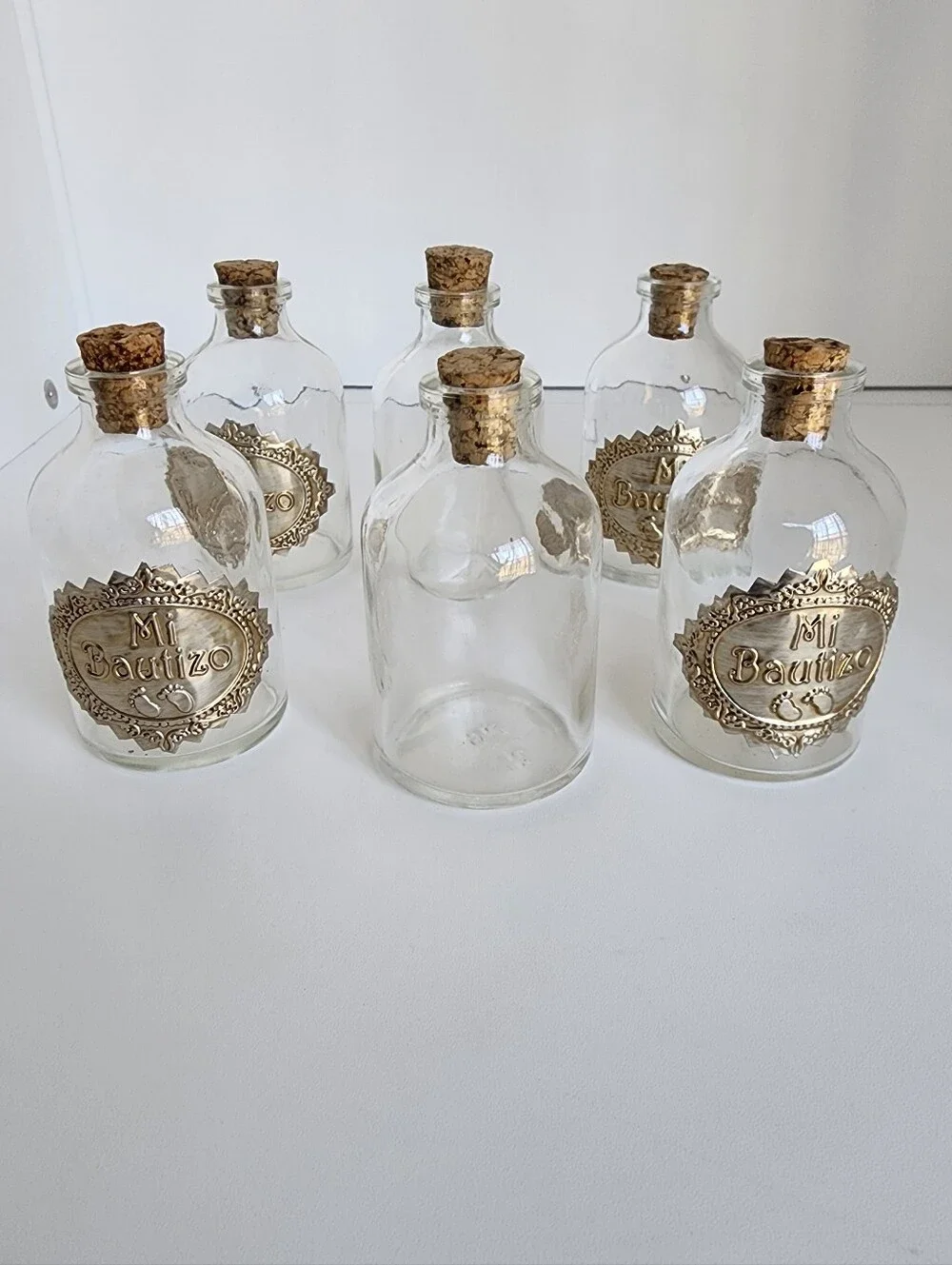Lot 6 Baptism Favor Bottles Mi Bautizo Glass Bottles Religious Decor